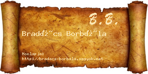 Bradács Borbála névjegykártya